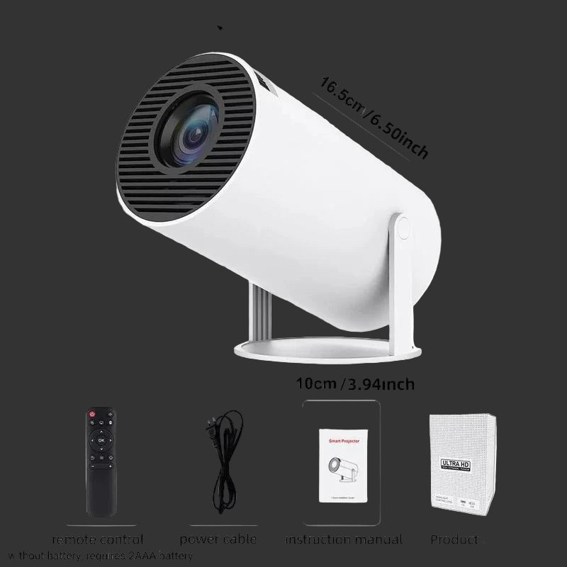 Portable Projector, Projector with Remote Control, Android Wifi Bluetooth-Compatible Projector, Home Theater Projector for Outdoor, Office, Bedroom